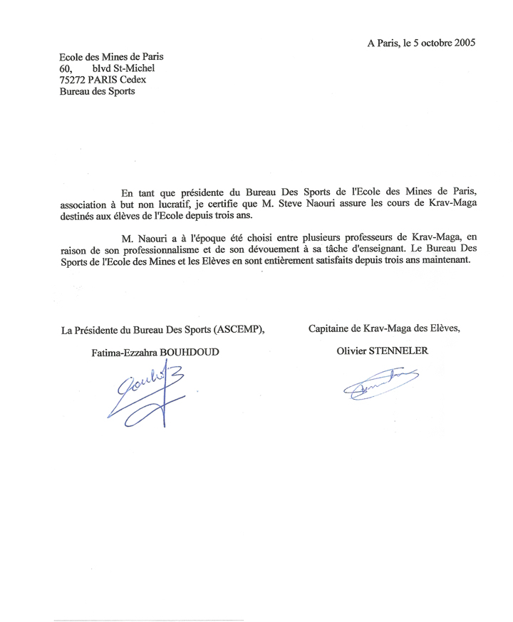 Image d'une attestation d'enseignement